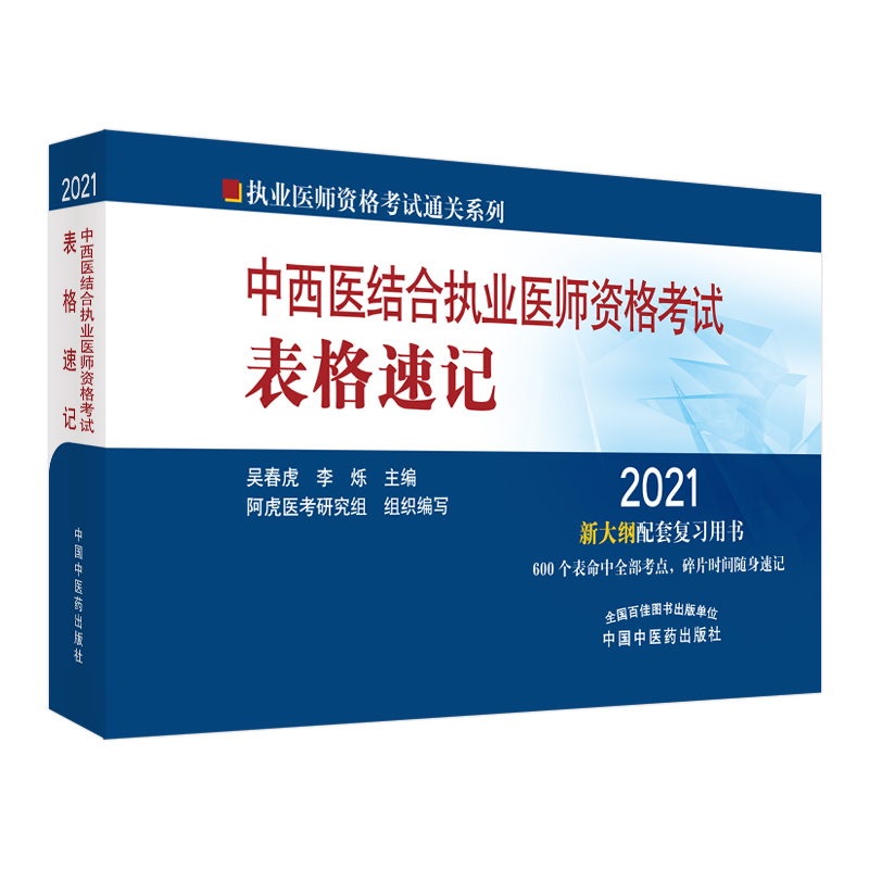 2021年中西医结合执业医师资格考试表格速记
